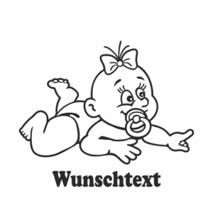 Mädchen mit Namen als Babyaufkleber