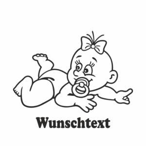 Mädchen mit Namen als Babyaufkleber