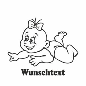 Mädchen mit Namen als Babyaufkleber