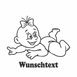 Mädchen mit Namen als Babyaufkleber