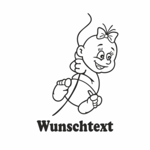 Mädchen mit Namen als Babyaufkleber