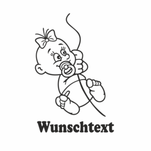 Mädchen mit Namen als Babyaufkleber