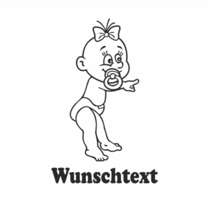 Mädchen mit Namen als Babyaufkleber