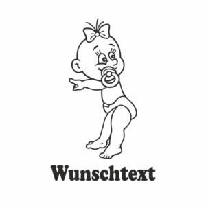 Mädchen mit Namen als Babyaufkleber