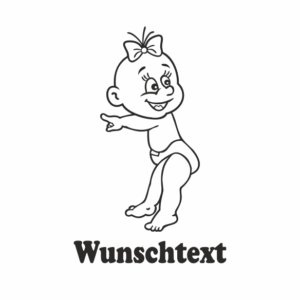Mädchen mit Namen als Babyaufkleber
