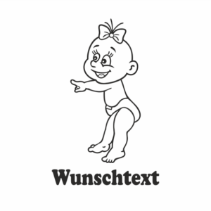 Mädchen mit Namen als Babyaufkleber