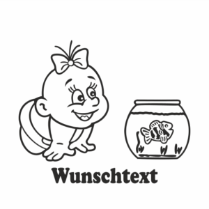 Mädchen mit Namen als Babyaufkleber