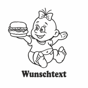 Mädchen mit Namen als Babyaufkleber