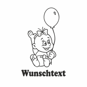 Mädchen mit Namen als Babyaufkleber