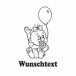 Mädchen mit Namen als Babyaufkleber