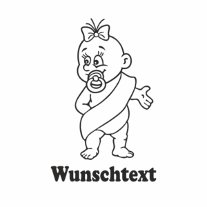 Mädchen mit Namen als Babyaufkleber