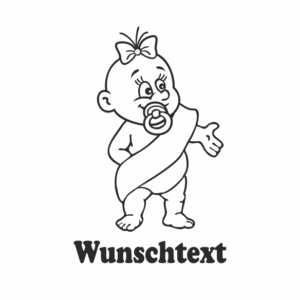 Mädchen mit Namen als Babyaufkleber