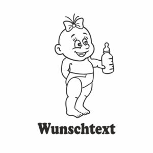 Mädchen mit Namen als Babyaufkleber