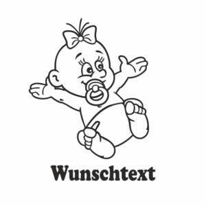 Mädchen mit Namen als Babyaufkleber