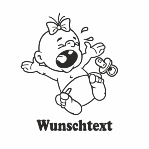 Mädchen mit Namen als Babyaufkleber