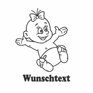 Mädchen mit Namen als Babyaufkleber
