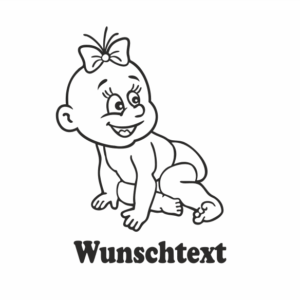 Mädchen mit Namen als Babyaufkleber