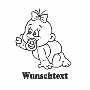 Mädchen mit Namen als Babyaufkleber