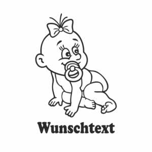 Mädchen mit Namen als Babyaufkleber