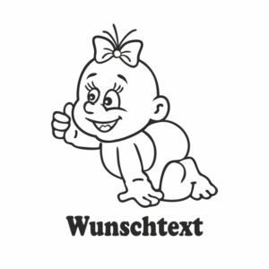Mädchen mit Namen als Babyaufkleber