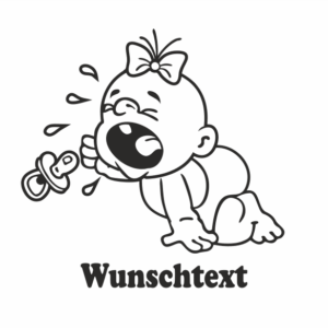 Mädchen mit Namen als Babyaufkleber
