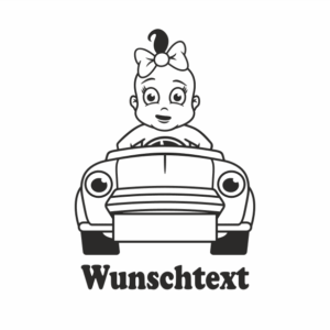 Mädchen mit Namen als Babyaufkleber