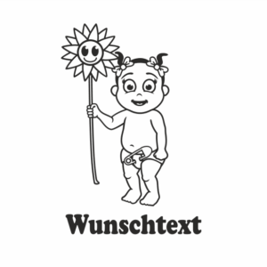 Mädchen mit Namen als Babyaufkleber