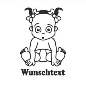 Mädchen mit Namen als Babyaufkleber