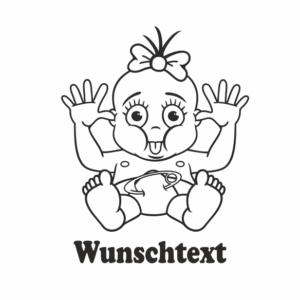 Mädchen mit Namen als Babyaufkleber