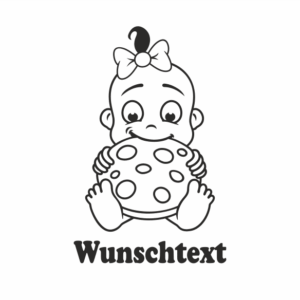Mädchen mit Namen als Babyaufkleber