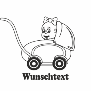 Mädchen mit Namen als Babyaufkleber