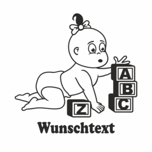 Mädchen mit Namen als Babyaufkleber