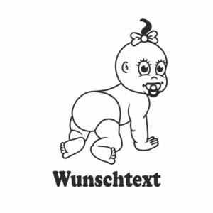 Mädchen mit Namen als Babyaufkleber