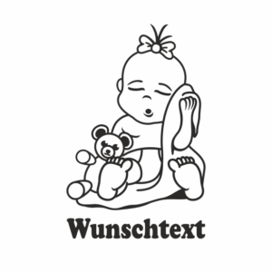Mädchen mit Namen als Babyaufkleber