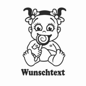 Mädchen mit Namen als Babyaufkleber