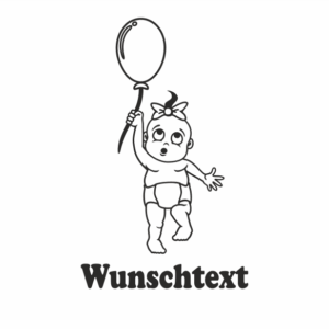 Mädchen mit Namen als Babyaufkleber