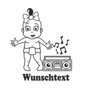 Mädchen mit Namen als Babyaufkleber