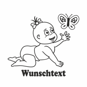 Mädchen mit Namen als Babyaufkleber