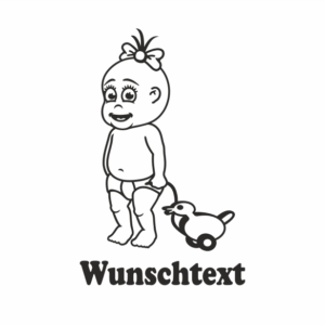 Mädchen mit Namen als Babyaufkleber