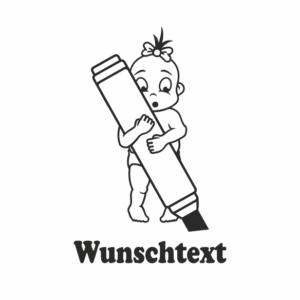 Mädchen mit Namen als Babyaufkleber