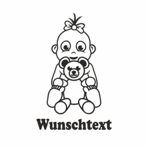 Mädchen mit Namen als Babyaufkleber