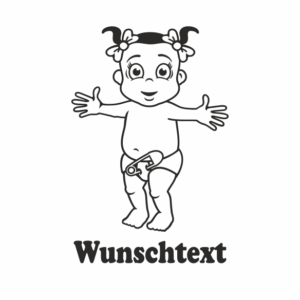 Mädchen mit Namen als Babyaufkleber