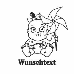 Mädchen mit Namen als Babyaufkleber