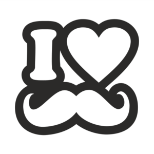 I Love Moustache Aufkleber