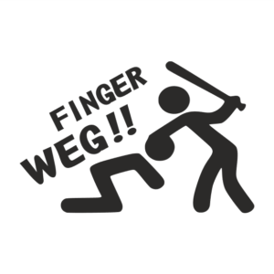 Finger weg Aufkleber