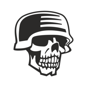 Skull with helmet Aufkleber